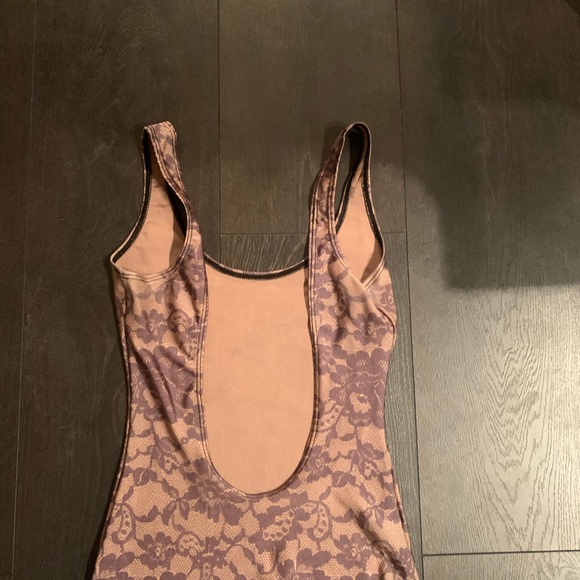 American Apparel Lace Print Nylon Scoop Back, sz S - Picture 5 of 11